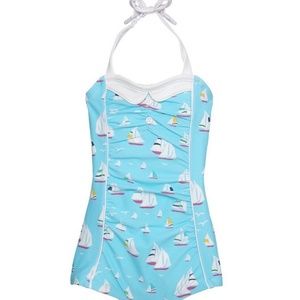 Janie & Jack Sailboat Print Swimsuit